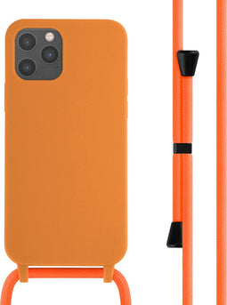 imoshion Hoesje Geschikt voor iPhone 12 Pro / 12 Hoesje Met Koord - imoshion Siliconen hoesje met koord - Oranje
