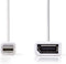 Nedis Mini DisplayPort-Kabel - DisplayPort 1.2 - Mini-DisplayPort Male - DisplayPort Female - 21.6 Gbps - Vernikkeld - 0.20 m - Rond - PVC - Wit - Doos