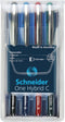Schneider rollerball - One Hybrid C - conus punt - lijnbreedte 0,5mm - 4 stuks assorti kleuren - S-183294