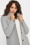 ONLY ONLCARRIE BONDED COAT - Dames Jas - Omkeerbare hals - Knoopsluiting - Lichtgrijs melange