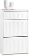 SoBuy FSR165-W - Schoenenkast - 2 Flapdeuren en Lade - Wit