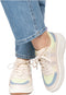 POSH by Poelman COCO - Dames sneakers - Vetersluiting - Beige (37)