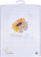 Thea Gouverneur - Borduurpakket met telpatroon - 507A - Voorgesorteerde DMC Garens - Geboortetegel Zonnebloem - Aida - 15 cm x 15 cm - DIY Kit