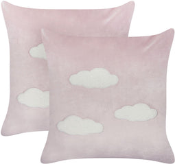 IPOMEA - Sierkussen set van 2 - Roze - 45 x 45 cm - Polyester