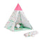 SoBuy OSS06 - Tipi Speeltent voor Kinderen - Met Draagtas - 133 x 133 x 153 cm - Wit/Roze