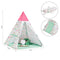 SoBuy OSS06 - Tipi Speeltent voor Kinderen - Met Draagtas - 133 x 133 x 153 cm - Wit/Roze
