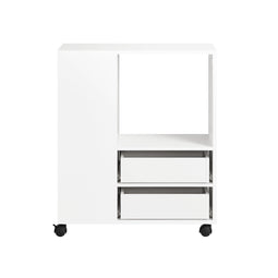 SoBuy Printertafel - FBT129-W - Onderstel met 2 Laden - 60 x 35 x 71 cm - Wit