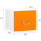 SoBuy - Speelgoedkist - wit met geel - 40x40x35 cm