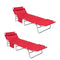 Sobuy tuin ligstoelen - 2 stuk - Rood - 195x62x29 cm