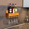SoBuy - Wandgemonteerd wijnrek met glazenhouder - 17x37x115 cm