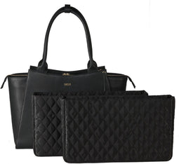 SOCHA Leren Dames Laptoptas 15-17.3 inch Diamond Caddy Zwart