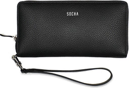 SOCHA Leren Dames Portemonnee Jet Black