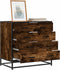 vidaXL - Ladekast - 70x41x70 - cm - bewerkt - hout - gerookt - eikenkleurig