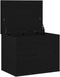 vidaXL - Opslagdoos - met - Deksel - Zwart - Eiken - 60x42x46 - cm - Engineered - Hout