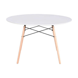Home ESPRIT - Eettafel - Berken Hout MDF 120 x 120 x 74 cm - Wit Zwart Natuurlijk