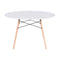 Home ESPRIT - Eettafel - Berken Hout MDF 120 x 120 x 74 cm - Wit Zwart Natuurlijk