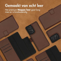 Accezz Samsung Galaxy A52 / A52s / A52 (5G) - 2 in 1 Wallet Bookcase - Echt Nappa leer - Bruin