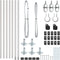 vidaXL - Hekpalen - met - voetplaten - - - 7 - stuks - Ø32mm - 90cm - Gegalvaniseerd - Staal