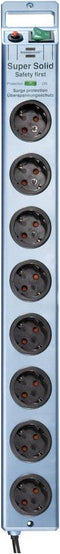 Brennenstuhl 1153340338 Overspanningsveilige stekkerdoos 8-voudig Blauw (metallic) Randaarde stekker 1 stuk(s)
