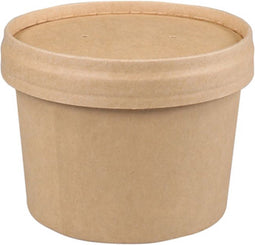 Soepbeker Met Deksel - Kraft - 236 ml - FSC - 25 stuks