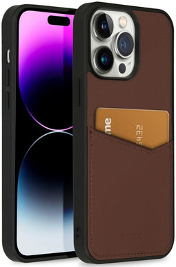 Accezz iPhone 14 Pro Max - Premium Leather Card Slot Backcover - Echt Nappa leer - Bruin