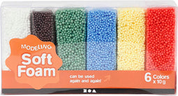 Soft Foam, 6x10 gr, kleuren assorti
