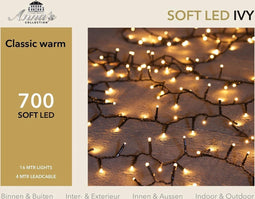 Soft LED classic ivy 700 lampjes 16m 4m aanloopsnoer zwart ip44
