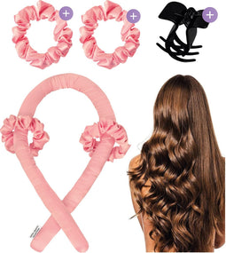 Soft & Silky Heatless curls - Satin - Incl. 2 scrunchies en 1 haarklip - Haarrollers - Krulspelden - Krullen zonder hitte - Haarkruller - Krullend haar producten