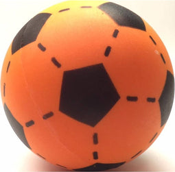 Softbal foam - voetbal print - oranje - zacht - dia 20 cm - speelgoed ballen