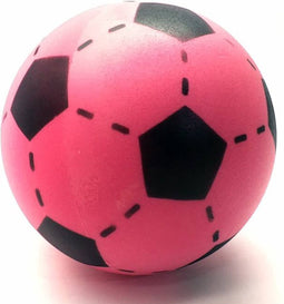 Softbal foam - voetbal print - roze - zacht - dia 20 cm - speelgoed ballen