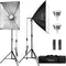softbox set fotolamp 95W E27 3000~6500K dimbare LED-lamp verstelbaar statief voor fotostudio, video-opname, productfotografie met 2 op afstand bedienbare draagtassen