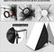 softbox set fotolamp 95W E27 3000~6500K dimbare LED-lamp verstelbaar statief voor fotostudio, video-opname, productfotografie met 2 op afstand bedienbare draagtassen