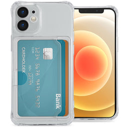 Softcase Backcover met pasjeshouder voor de iPhone 12 Mini - Transparant