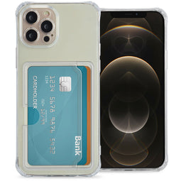 Softcase Backcover met pasjeshouder voor de iPhone 12 Pro Max - Transparant