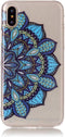 Softcase mandala bloem blauw hoes Geschikt voor iPhone X / XS