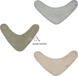 Timboo Bandana slabben 36x20cm set van 3 - Extra zacht - Whisper Green/Feather Grey/Moon Blue
