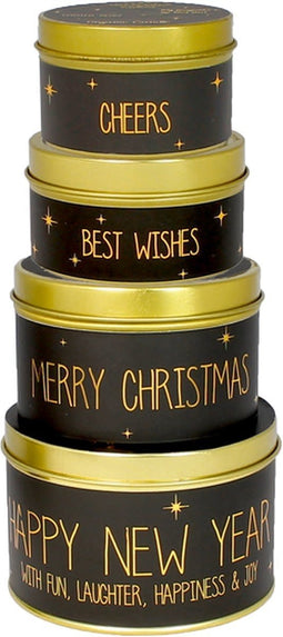 Sojakaars - 4 kaarsen in luxe giftbox - Geur: Winter Glow - Kerstmis - Nieuwjaar