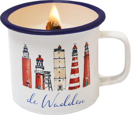 SOJAKAARS IN EMAILLE BEKER (8X8CM) VUURTORENS WADDEN - JOYIN