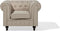 CHESTERFIELD L - Chesterfield fauteuil - Beige - Polyester