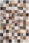 SOKE - Patchwork vloerkleed - Bruin - 200 x 300 cm - Koeienhuid leer