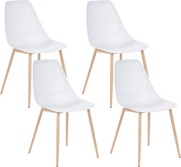 Set van 4 eetkamerstoelen HAZELTON Wit