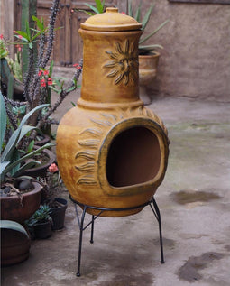 Sol-y-Yo Chimenea Mexicaanse Tuinhaard - 105 cm - Geel - Met zon