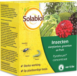 Solabiol Pyrethrum Concentraat - 30 ml - Insecten Bestrijdingsmiddel op Plantaardige basis - Insectenspray voor Tuin - 15 L