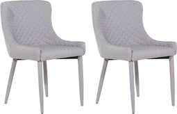 SOLANO - Eetkamerstoel - Grijs - Polyester