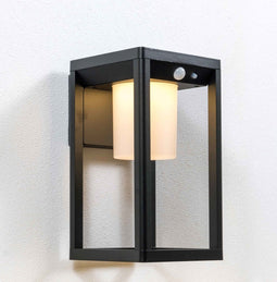 Solar buitenwandlamp met sensor zwart - Lucian