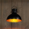 Solar hanglamp/lampenkap zwart met goud indoor/outdoor 23 cm - Verlichting geschikt voor buiten - Tuinverlichting