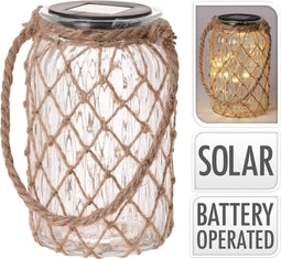 Solar LED lamp glas - sfeerverlichting - 110 X 185 MM - Prachtige verlichting voor buiten op de tafel - tuinverlichting op zonne-energie