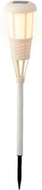 Solar tuinfakkel/tuinlamp wit op zonne-energie 61 cm - Prikspots tuinverlichting