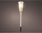 Solar tuinfakkel/tuinlamp wit op zonne-energie 61 cm - Prikspots tuinverlichting