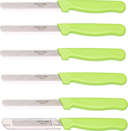 Solingen Allround tafelmes - microkartel - brede smeerkant - RVS - 21,5 cm - groen - set van 6